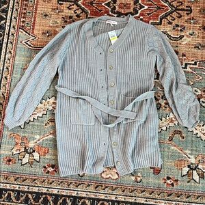 NWT Harlow & Rose Light Gray Knit Sweater /dress Free Shipping